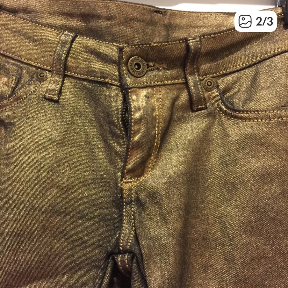 Women's Gold Skinny Jeans